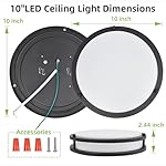 hykolity 10 inch Flush Mount LED Ceiling Light Fixture, 17W 1100lm, 2700K/3000K/3500K/4000K/5000K Adjustable Ceiling Lights, Oil Rubbed Bronze Saturn Dimmable Lighting for Hallway Bathroom or Kitchen - Image 4