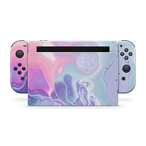 Autocollant vinyle Nintendo Switch lilas marbre pour masquer rayures et usure - 7