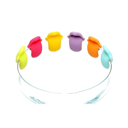 6PCS Wine Glasses Charms Silicone Drink Markers, Reusable