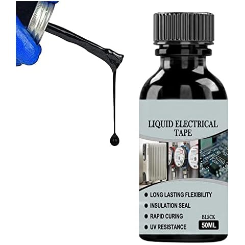 Liquid Insulation Electrical Tape Tube Paste, Liquid Insulation Electrical Tape Tube Paste Waterproof Fast Dry Tape, Cable Repair Paste Waterproof Perfect for Indoor Outdoor (50ml, Black) Cover