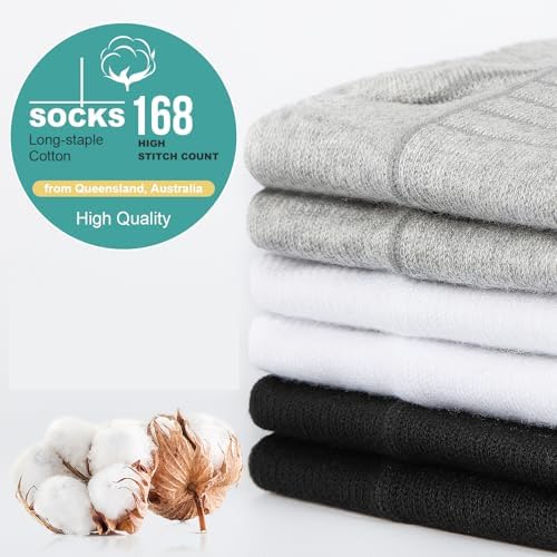 Lapulas Athletic Ankle Socks, Low Cut Cushioned Anti-Blister Running Tab Sports Socks for Men and Women 6Pairs (White, L) — view 4