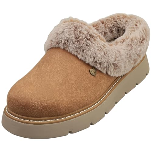 Skechers Women's Keepsakes Lite-Cozy Blend Slipper, Chestnut, 8