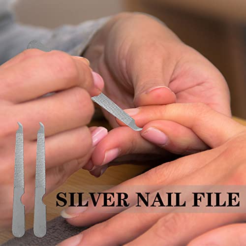 10 Pack Nail File Set Stainless Steel Double Side Nail File Silver Stainless Steel Double-Sided Nail File Trim Manicure Tool For Hand And Foot Care In Nail Salon Silver #TOP4