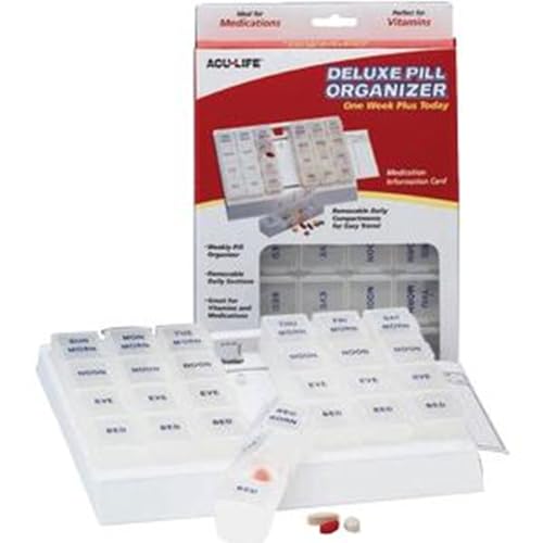 Acu-Life Deluxe Pill Organizer One Week Plus Today - 1 Each, Pack of 3