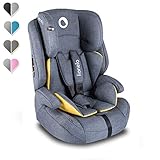 LIONELO Nico Silla de coche para bebés de 9 a 36 kg Reposacabezas con ajuste de 5 puntos Tela FrictResist 300 DEN Cubre parabrisas Cinturones de seguridad de 5 puntos