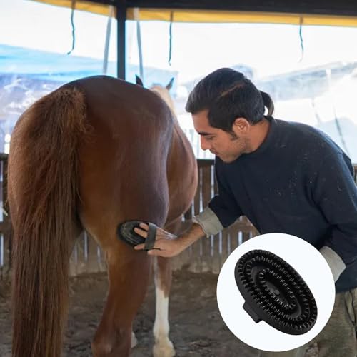 Bohue Horse Rubber Curry Comb Horse Bathing Tool Pony Grooming Comb Large Spraying Scrubbing Massaging Comb for Horses Big Dogs (Random Color) - Image 5