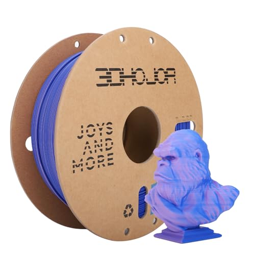 Image of 3DHoJor Dual Color Matte PLA 3D Printer Filament 1.75mm 2 in 1 Coextrusion 1KG Spool (2.2lbs) Multicolor PLA with Smooth Matte Finish for FDM 3D Printers - Purple Blue