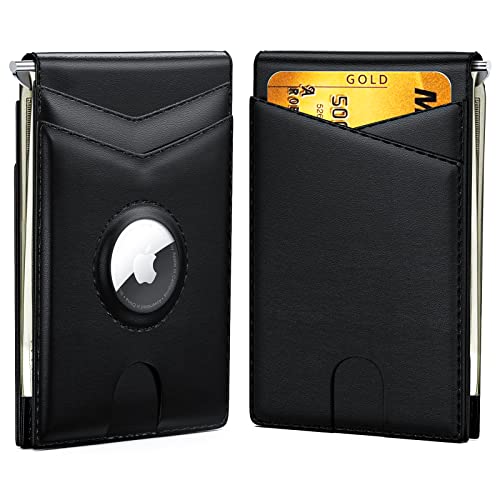 Slim Leather Wallet for Men Airtag Hidden,Large Bifold Mens Wallet RFID Blocking with ID Windows,Credit Card Holder for Men Wallet2