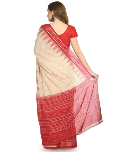 Image of Nuapatna Cotton Saree of Odisha Ikkat Orissa Traditional Handloom Sari | Bomkai | Pata | Nuapatana | sambalpuri saree | khandua patta sare | without Blouse S6
