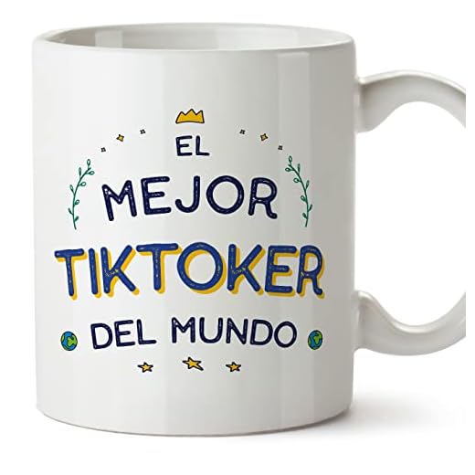 MUGFFINS Tazas para TIKTOKER hombre - En Español - Mejor del Mundo - 11 oz / 330 ml - Regalo original y divertido