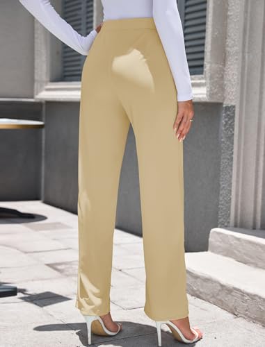 ZAFUL Womens Wide Leg Pants High Waisted Casual Pants for Women Stretchy Business Dress Work Pocket Trousers Pant