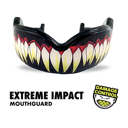 DAMAGE CONTROL Extreme Impact Mouth Guard, Mouth Guard for Sports, Boxing, Hockey, Lacrosse Mouth Guard, Mouth Guards with Shock Pads for Extreme Protection (SymBite, Adult)