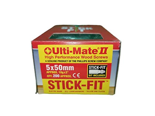 Ulti-Mate 2 - Tornillo de madera de alto rendimiento con ajuste de palo (incluye punta de ajuste de alta calidad), antioxidante, conducción con una mano, pozisquare, anticamuflado (varios tamaños)