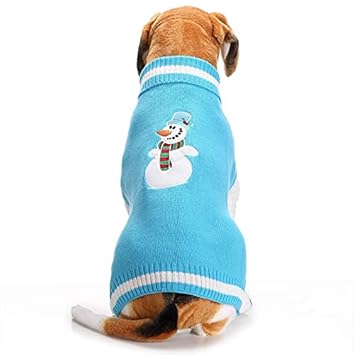 PETANGEL Two-Leg Snowman Sweater | Turtleneck Cold Weather Coat | Winter Warm Knitwear Stretchable Pet Clothes for Medium Dogs (Size: XL, Back Length: 47 cm, Chest: 60 cm, Neck: 42 cm)