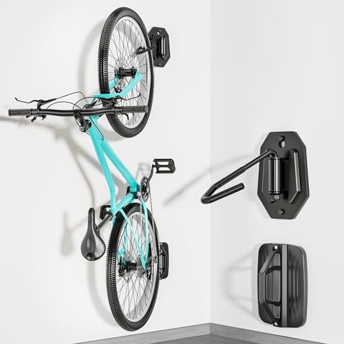 PEGZONE Swivel Bike Wall Mount, Vertical Bike Rack for Garage, Ca...