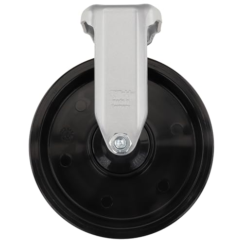 Roulette fixe D125 corps polyamide noir pour chariot d'atelier à visser
