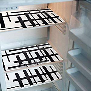 Generic PVC Classic Refrigerator Drawer mat (Black and White)- Set of 6