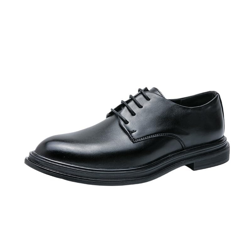 Oxford Formal Dress Shoes for Men Leather Business Comfortable Lace-Up Pointed Toe Non Slip Footwear for Wedding Office