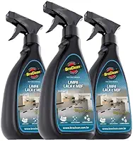 Kit 3 Limpa Laca e MDF, Limpador para Móveis e Superfícies, Remove Sujeira e Marcas, Uso Doméstico, 3x500ml