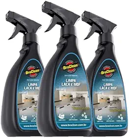 Kit 3 Limpa Laca e MDF, Limpador para Móveis e Superfícies, Remove Sujeira e Marcas, Uso Doméstico, 3x500ml