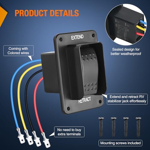 Image of Nilight RV Electric Stabilizer Jack Switch Momentary Waterproof