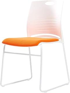 Sillas CJC Muebles Comerciales Respaldo PP Apilables Marco De Acero Asiento Acolchado Apilable Recepción Oficina, Iglesias Plástico (Color : Orange)