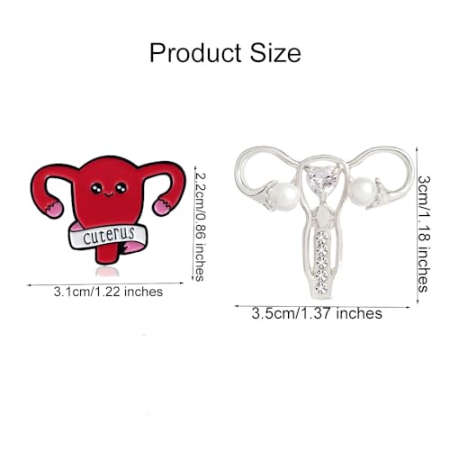 Image of Uterus Ovary Pin Feminist Medical Symbol Female Organ Gynecologist Nurse Gift Jewelry Brooch Pins