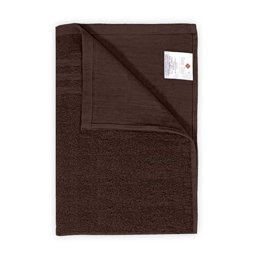 Image of Divine Casa Cotton Brown Bath Towel 550 GSM, Hotel Quality Soft & Absorbent Towel, 75x150 cm