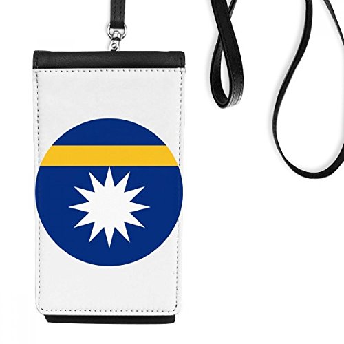 Bourse en cuir suspendu Nauru pour smartphone et porte-monnaie noir