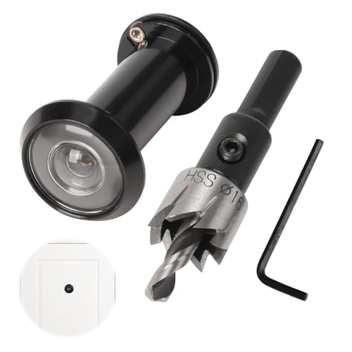 Türspion,Spion,Türspione,Türspion Mit Sichtschutz200° Weitwinkel Optische Glaslinsen Bohrloch,Mit 16 Mm Bohrer,Messing Spion Mit Bohrer Einstellbare Länge Türspion Aus Messing Für 35-60mm Dicke Türen