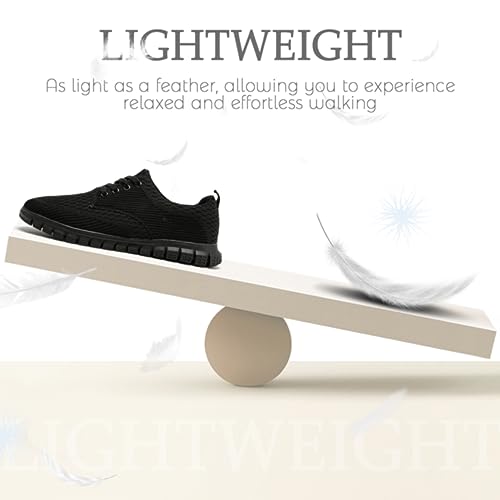 Image of YITUHIO Mens Shoes Oxfords Walking Shoes Lightweight Sneakers Breathable Athletic Tennis Running Business Casual Shoes,Black,Mens Size 8
