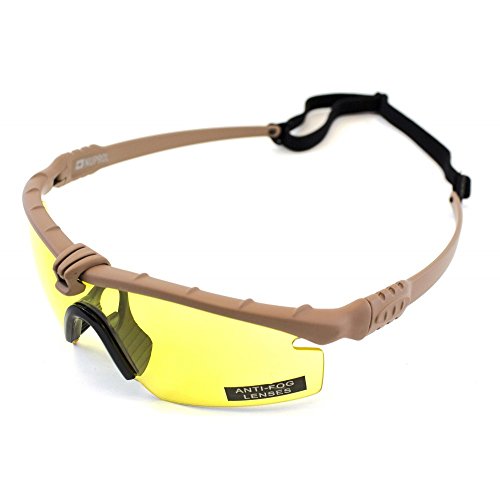 Nuprol Battle Pro Eye Protective Airsoft Glasses; Tan; Standard Type; Yellow