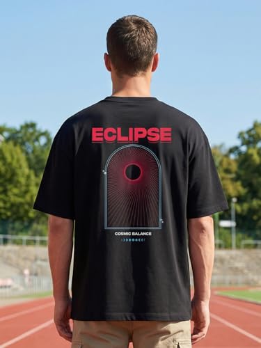 Image of Nobero Men's Oversized Graphic T-Shirt for Men | Soft Cotton | Drop Shoulder Relaxed Fit | Printed Casual Tshirt for Men
