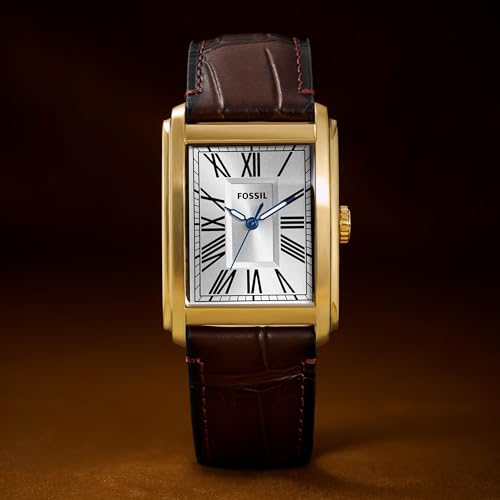 Image of Fossil Men's Carraway watch Three-Hand, Stainless Steel Watch with a 30mm case size and leather or steel strap