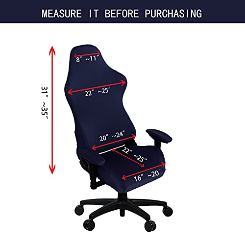 Image of SARAFLORA Gaming Chair Covers Stretch Washable Computer Chair Slipcovers for Armchair, Swivel Chair, Gaming Chair,Computer boss Chair (Navy, X-Large)