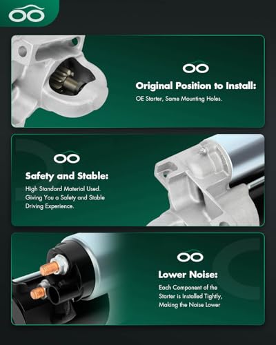Image of SCITOO Starter Motor 6785 for Buick Lucerne 2009-2011 3.9L for Chevrolet for Chevy Equinox 2006 3.4L Impala 2006-2011 Monte Carlo 2006-2007 3.5L for Pontiac 3.4L ‎1.4kW /12 Volt CCW 13-Tooth Pinion
