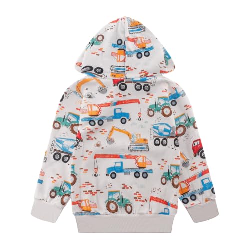 Image of Akyzic Baby Boys Dinosaurs Hoodie Boys Shark Pullover with Pocket Kids Truck Warm Sweatshirt Sweater