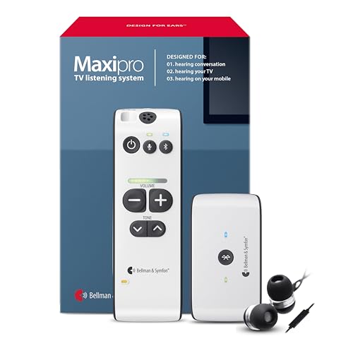 Bellman & Symfon Maxi Pro 3-IN-1 Bluetooth TV Listening Device & Hearing Amplifier with Earbuds – Listen to TV Wirelessly with TV Streamer –Digital Hearing Amplifier for Conversations & Cell Phone