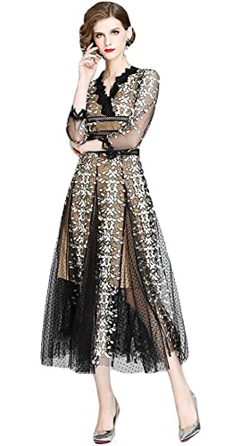 Robe maxi en tulle broderie florale d'une finition haute couture en taille M