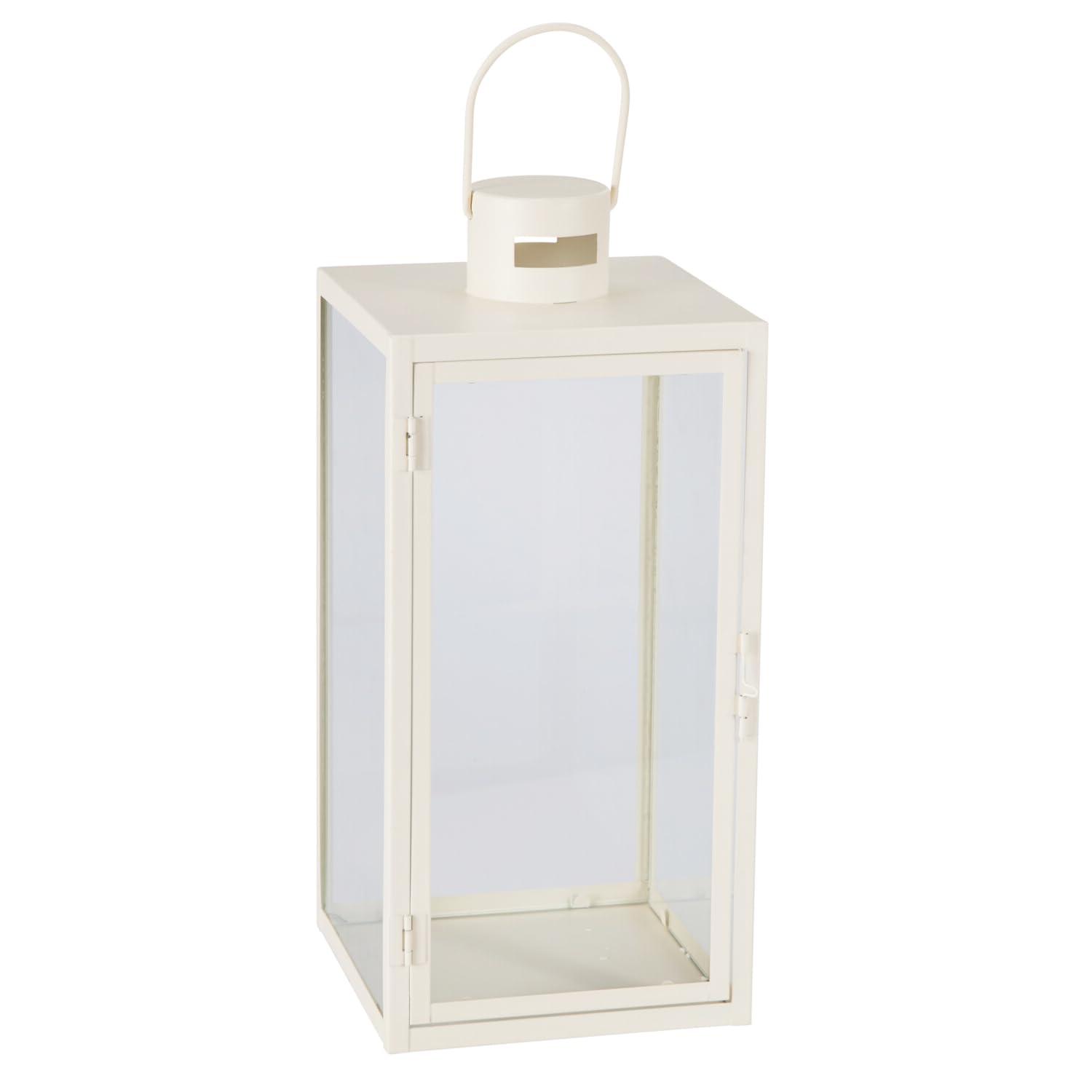 Mojawo Set di 2 lanterne da giardino XXL, lanterne in metallo, decorazione per esterni, in metallo, bianco crema, ca. 30/41 cm