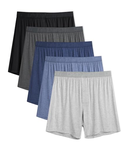 Image of DAVID ARCHY Mens Boxers Soft Rayon Made from Bamboo Boxers for Men Pack Loose Underwear Cooling Mens Boxer Shorts