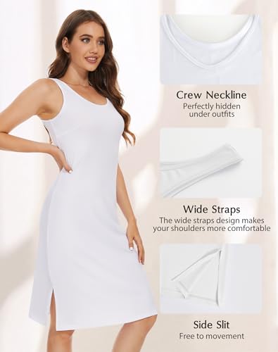 Subuteay Full Slips for Women Under Dresses Tank Top Slip Wide Straps Dresses3
