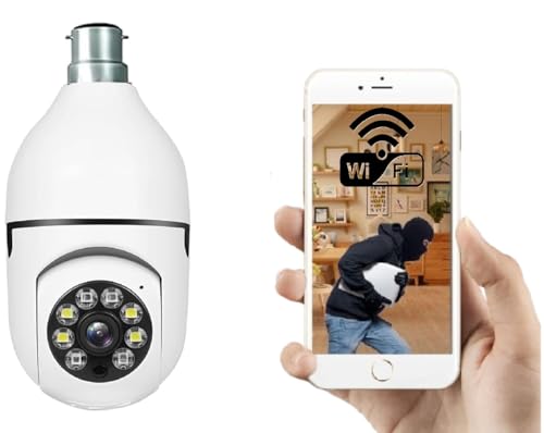 Image of Dr Vision 3MP WiFi Light Bulb Camera for Home Indoor | 360 View | Color Night Vision | Motion Detection | Two Way Audio | Wireless Home Security Camera with Mobile App V380 Pro (Light Camera)