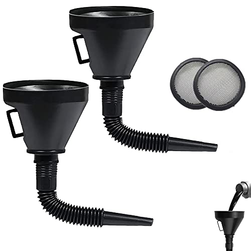 2 Stück Trichter, Einfüllstutzen Diesel Trichter, Trichter mit Schlauch, Kraftstofftrichter, Kraftstofftrichter mit Abnehmbarem Schlauch, für Motoröl, Getriebe, Flüssigkeit, Motorrad, Lokomotive, Auto Cover