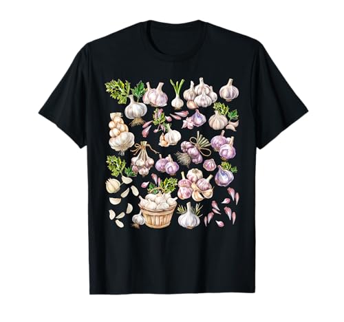 Cottagecore Garlic Onion Vegetable Gardening Garlic Lover T-Shirt