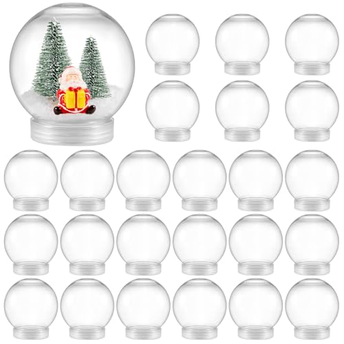 24 Pieces 2.7 Inch/69mm Plastic Snow Globe Clear Water Globe Fillable...