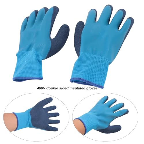Denash 400V Insulated Rubber Gloves, Anti-Slip Palm, Flame Resistant - Image 3