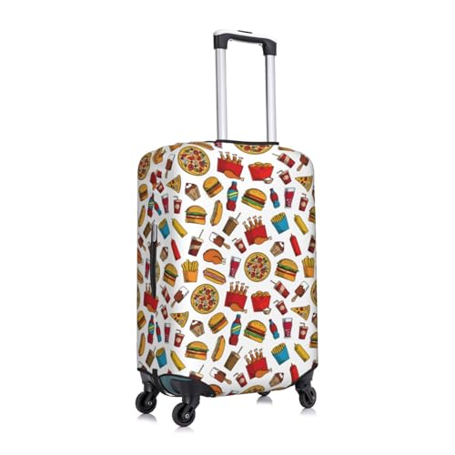 Hot Dog Pizza Luggage Cover Protector Anti-Scratch Washable Fits 18-32 Inch Luggage-Small3