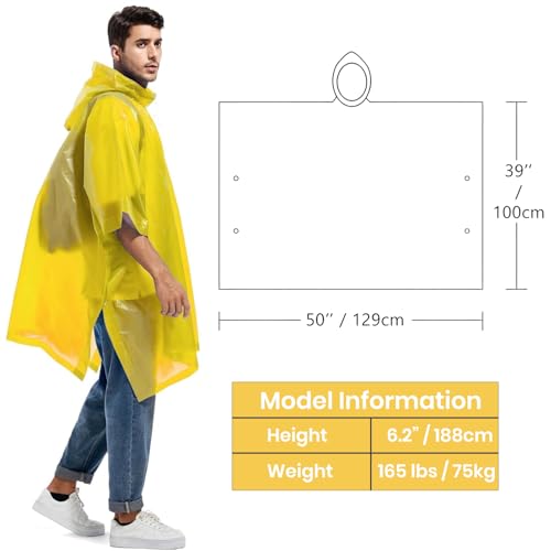Image of ORILEY EVA Raincoat Poncho 70 GSM with Adjustable Hood Full Sleeves Knee Length Unisex Universal Size Water Resistant Outdoor Rainwear for Bike Riders Men and Women (Pack of 1, Yellow)