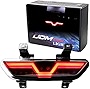 iJDMTOY Smoked Lens LED Rear Foglamp Compatible With 2015-2017 Ford Mustang, Full Red LED Tail Light Assembly Functions as Reverse Light & Rear Fog Light